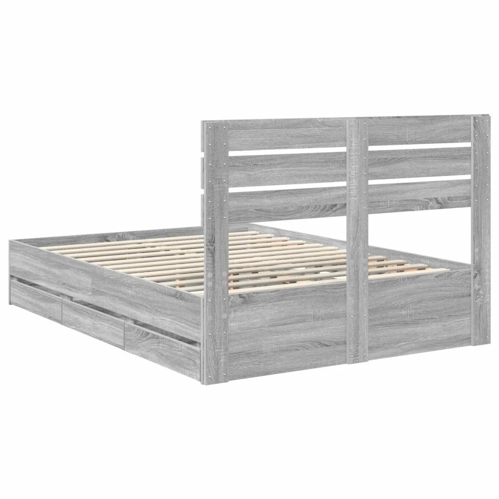 Struttura del letto con cassetto Grigio Sonoma 140 x 200 cm 3411503