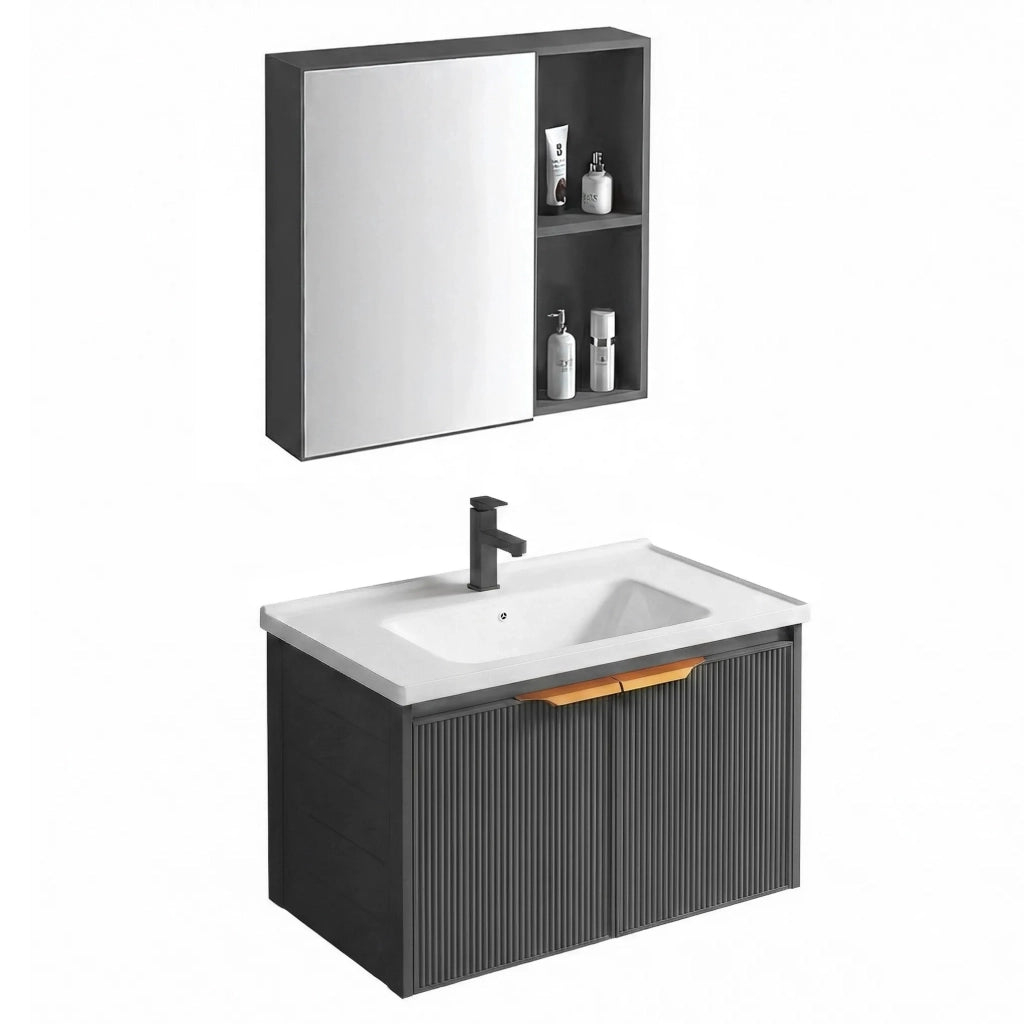 Set Di Mobili Da Bagno Con Lavabo Mario 60cm Grey