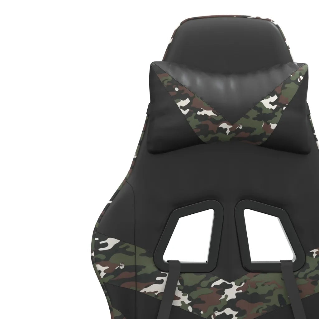 Sedia da Gaming Girevole Poggiapiedi Nero e Mimetico Similpelle cod mxl 76133