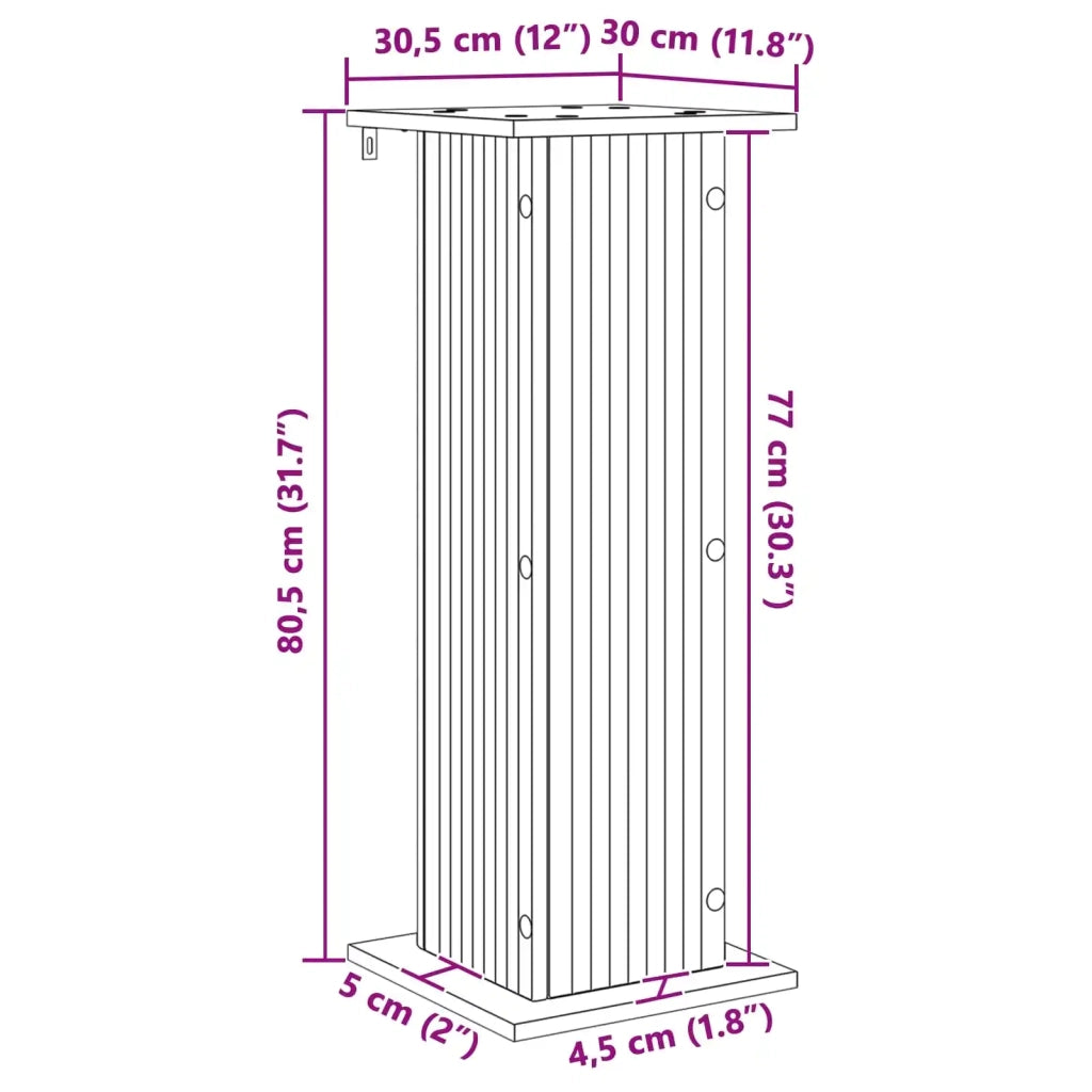 Supporto per piante Nero 30,5 x 30 x 80,5 cm 899764