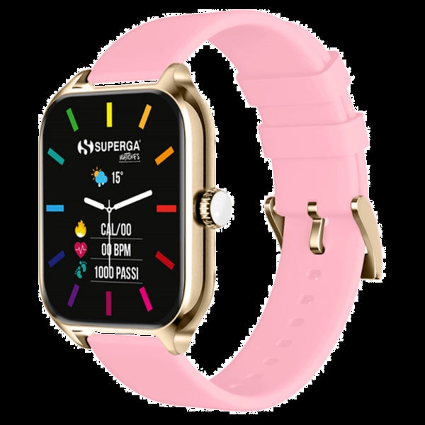 Smartwatch superga alluminio gold quadrata silicone pink f.  swt-stc007