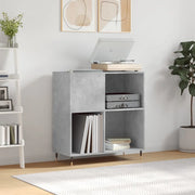Mobile Porta Dischi Grigio Cemento 84,5x38x89 Legno Multistrato 831768