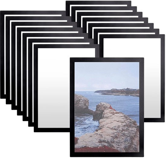 Fotolijst A4 - Magnetica - 15 Stuks - Nero - PVC - 23,8 x 32,5 cm - Cornice Magnetica