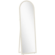 Specchio a figura intera, 50 x 160 cm, autoportante, da parete, con cornice arcuata, bianco