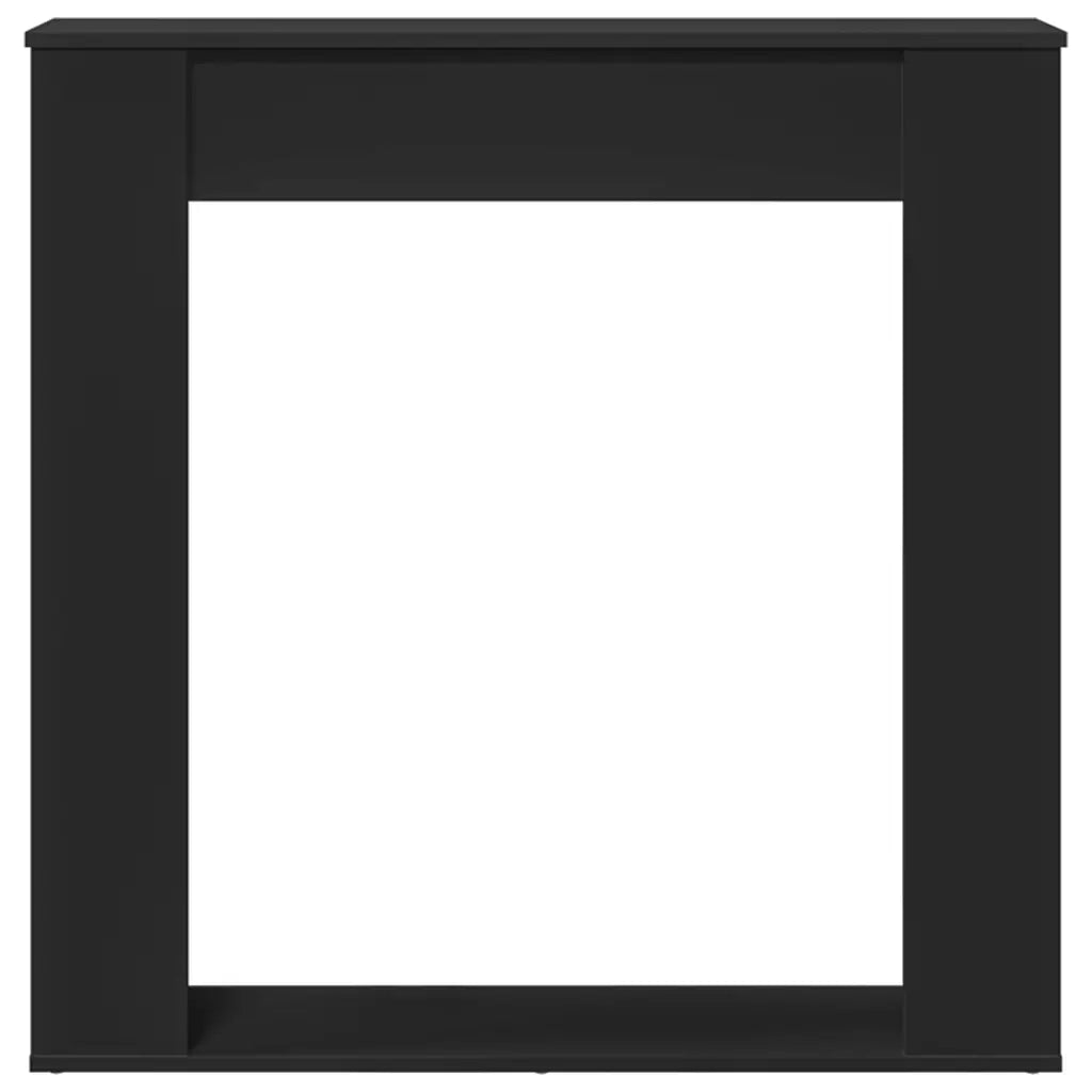 Cornice per Camino Nera 100x20x100 cm in Truciolato