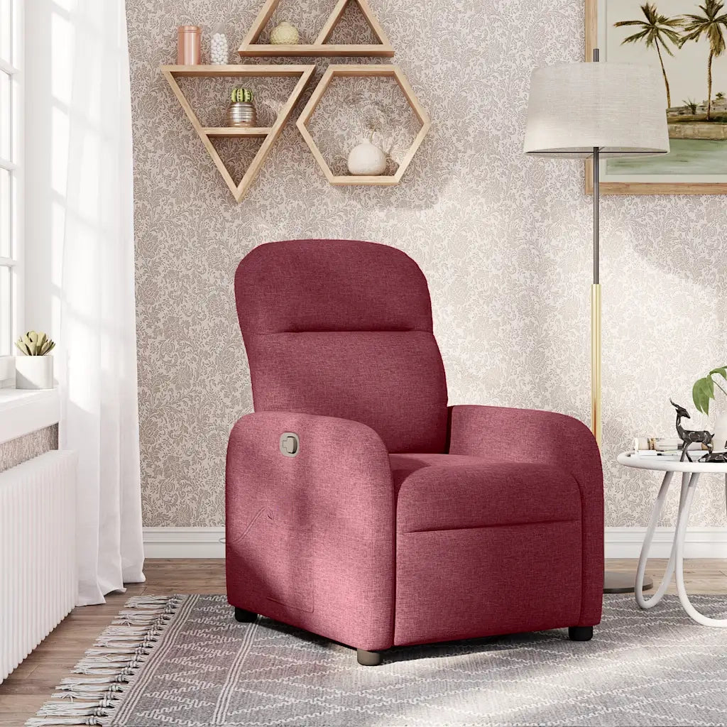 Poltrona | Sedia Relax Reclinabile in Tessuto Rosso Vino