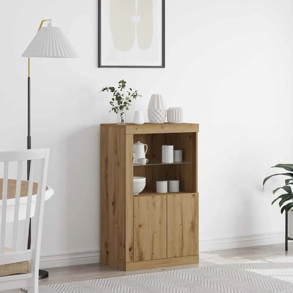 Credenza | Madia LED Rovere artigianale 60,5 x 37 x 100 cm