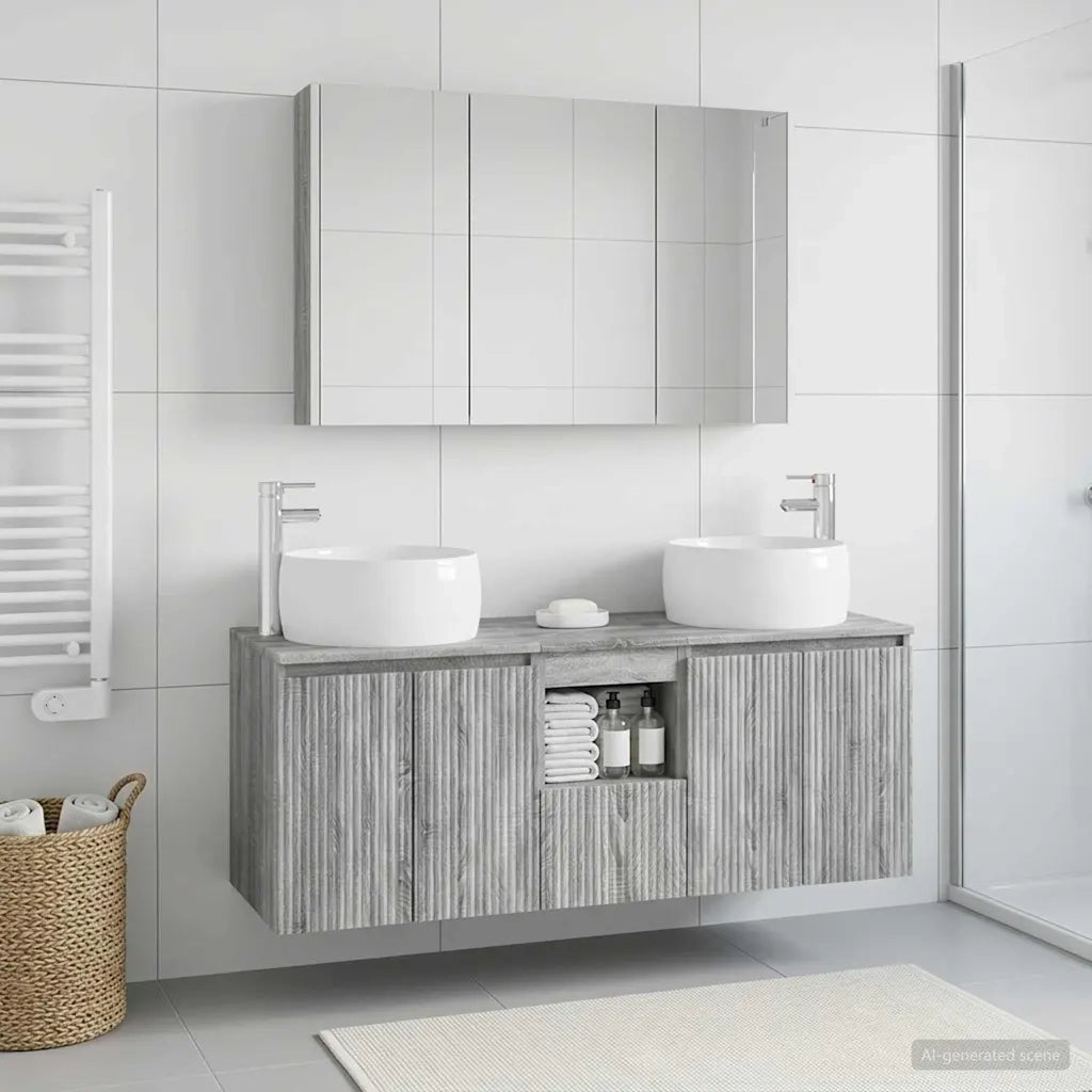 Set di Armadi da Bagno 4 pcs Sonoma grigio Legno ingegnerizzato 3406548