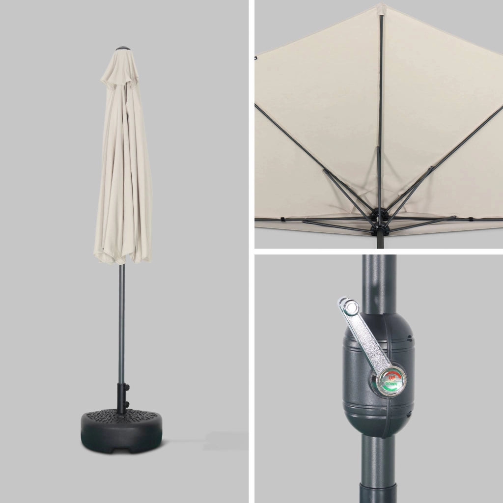 Mezzo ombrellone rotondo, ø2,5m, sabbia