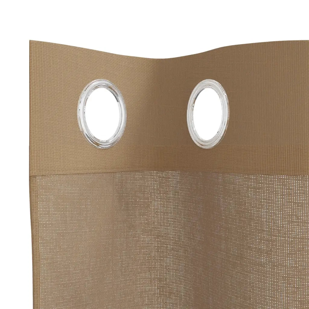Tende in Voile con Occhielli 2 pz Marrone Chiaro 4102126