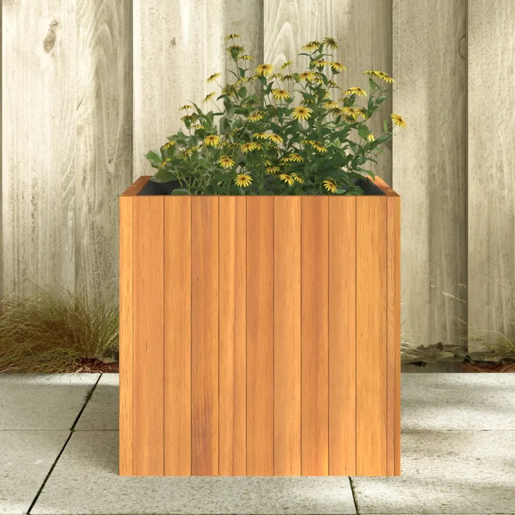 Fioriera | Cassetta per fiori | Vaso da Giardino 45x45x45 cm in Legno Massello di Acacia