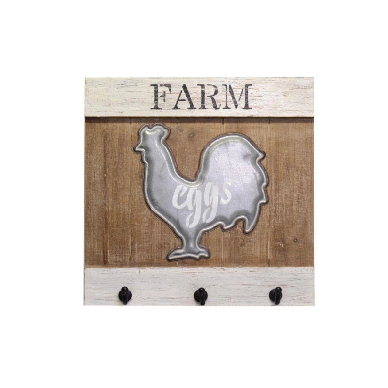 Appendino legno gallina 3 posti cm 40x40x7,5