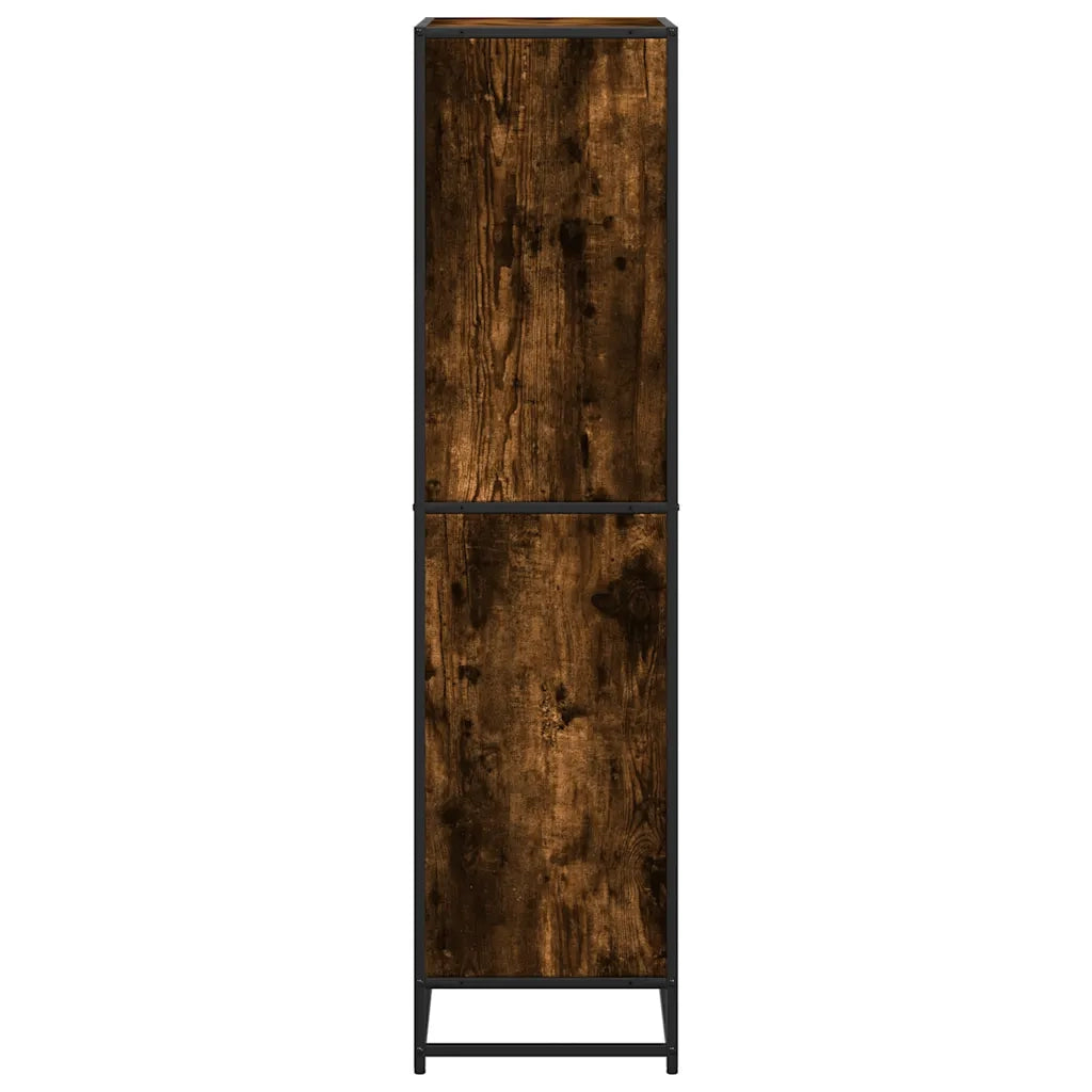 Libreria-Scaffale per Libri-Mobile di Stoccaggio Rovere Fumo 60x35x139 cm in Truciolato