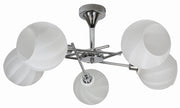 Lampadario Candellux Raul 35-72269 cromo, vetro bianco 5xE14