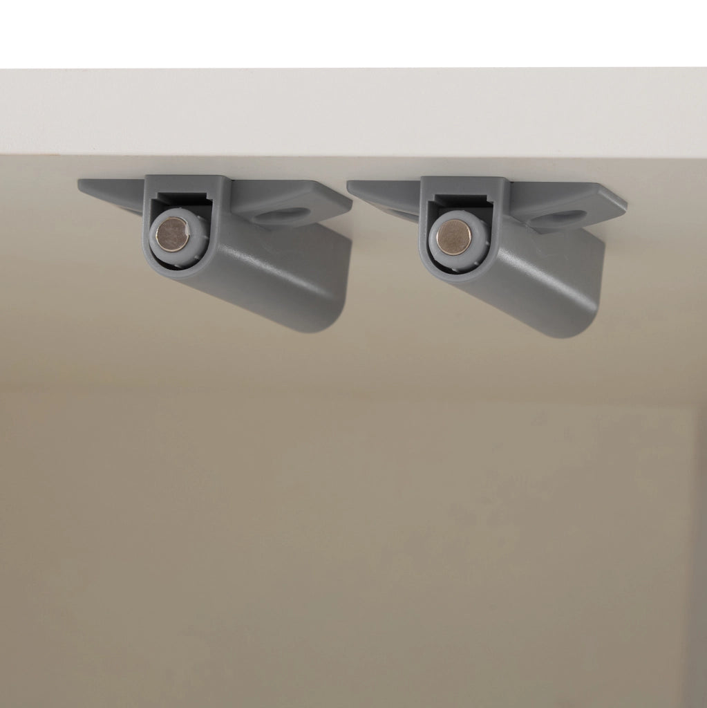 Scarpiera 90x35x99 cm con ripiani regolabili e vani aperti; pannello truciolare bianco