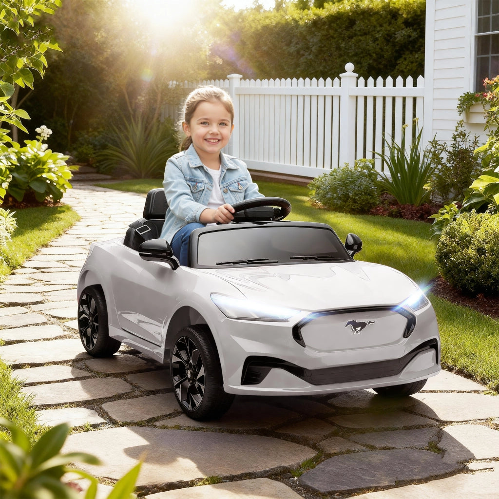 Auto elettrica per bambini Ford Mustang Mach-E ¨C zephmum ¨C 92x55x44cm bianco