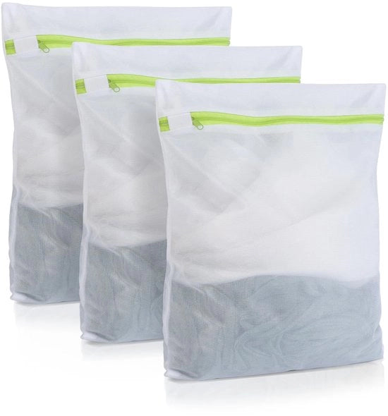 Sacchetto per lavatrice, 3 pezzi, sacchetto per lavatrice 30 * 40 CM, sacchetto per lavatrice con cerniera verde, sacchetto per lavatrice per camicie con maniche corte, pantaloni, sottovesti, calze