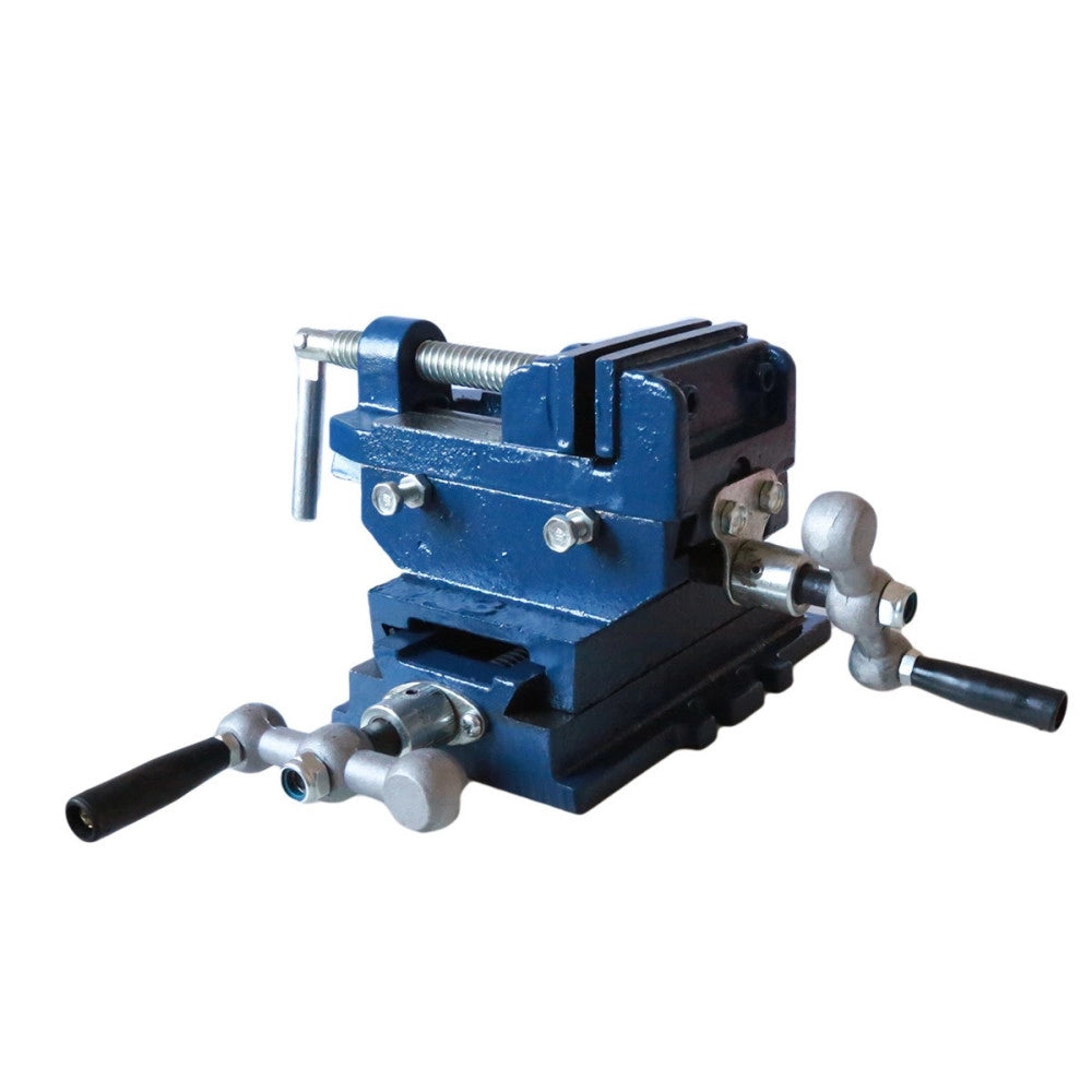 Trade Shop - Morsa A Croce Da 75mm 3" Doppie Ganasce Per Trapano A Colonna Da Banco Bancone -
