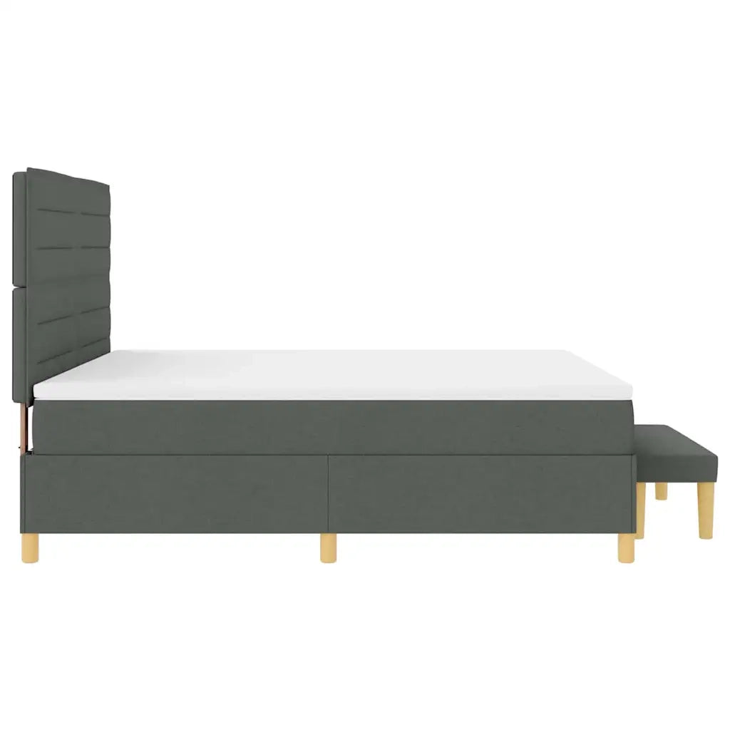 Letto a molle con testiera Grigio scuro 200 x 180 cm Tessuto 3344241