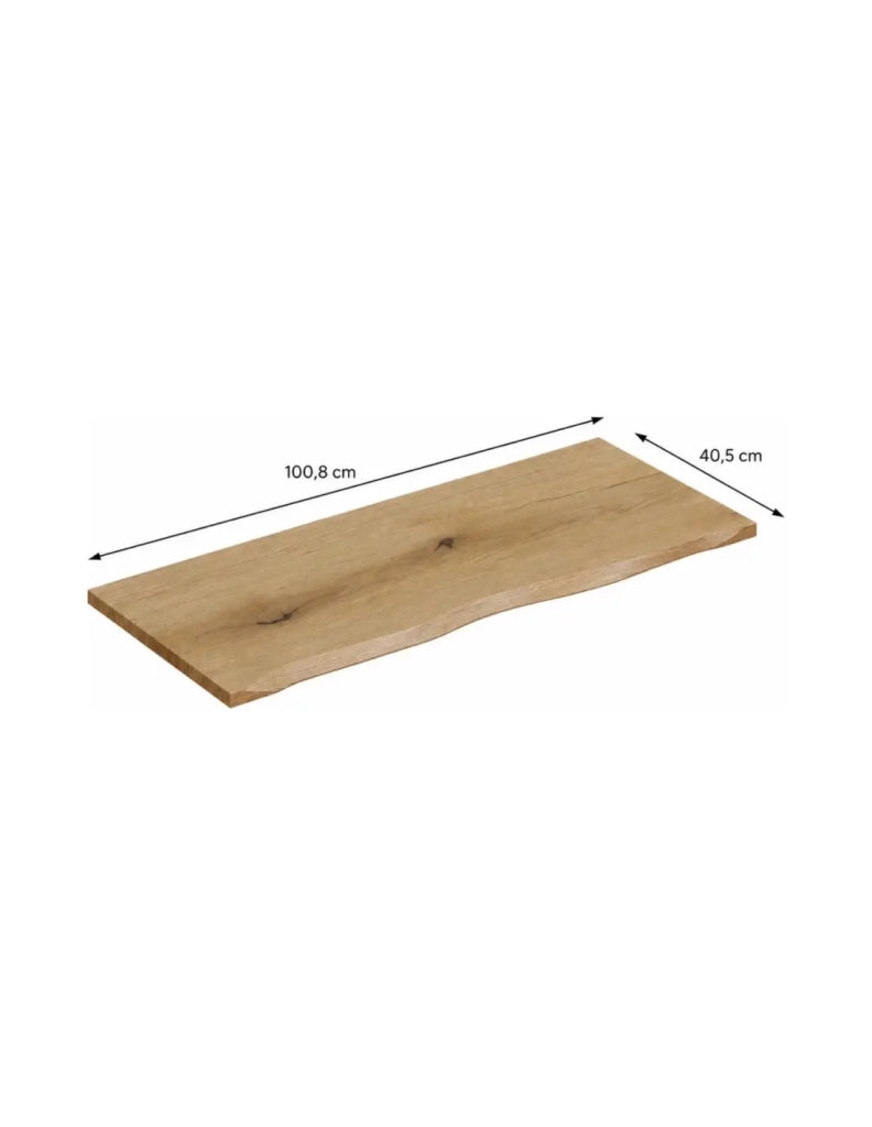 Piano per lavabo NATOURA 100,8 cm in MDF effetto rovere chiaro con bordo naturale – Ripiano per lavabo da appoggio