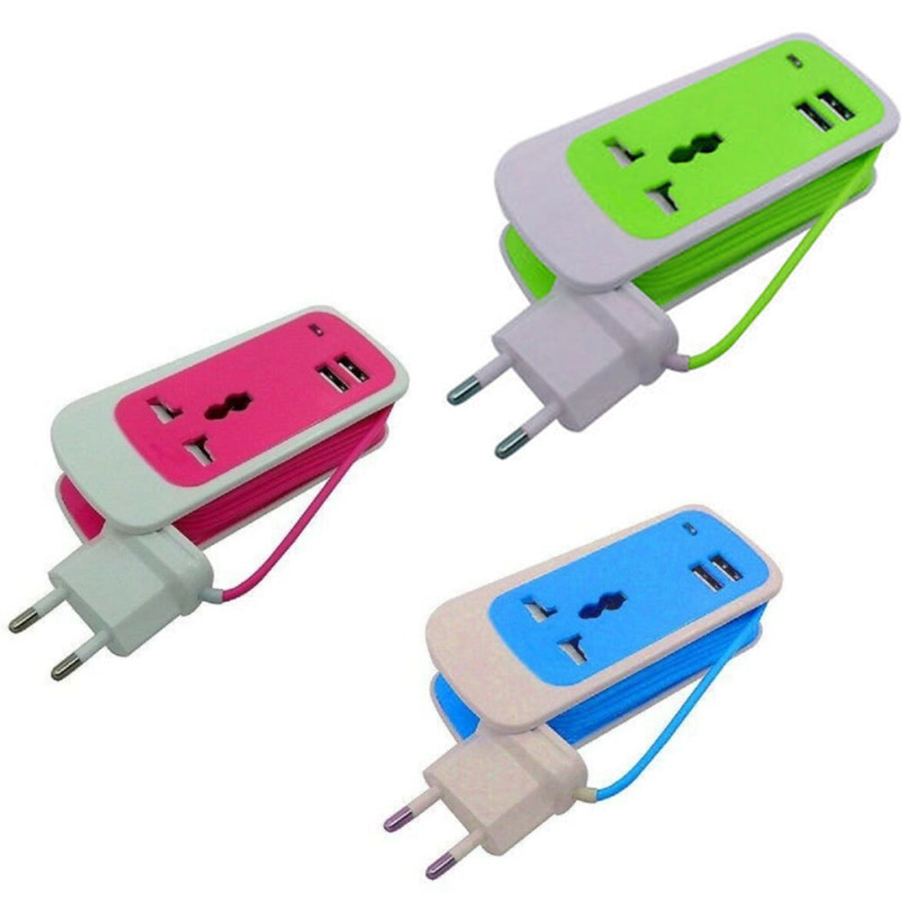 ADATTATORE DUAL USB MULTIFUNZIONE 3 IN 1 UNIVERSALE SOCKET 1,5 METRI 2,1A FZ-015
