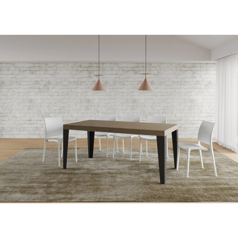 Tavolo allungabile 200/304x90 cm Flame Premium telaio Antracite - Tortora