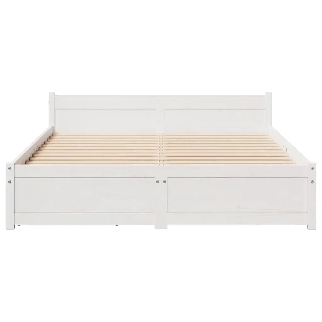 Letto senza Materasso Bianco 120x200 cm Legno Massello di Pino