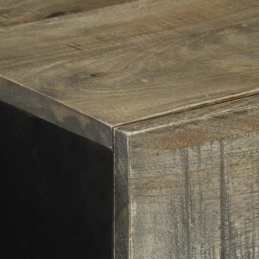 Credenza Grigio Chiaro 60x33,5x75 cm in Legno Massello di Mango 4017795