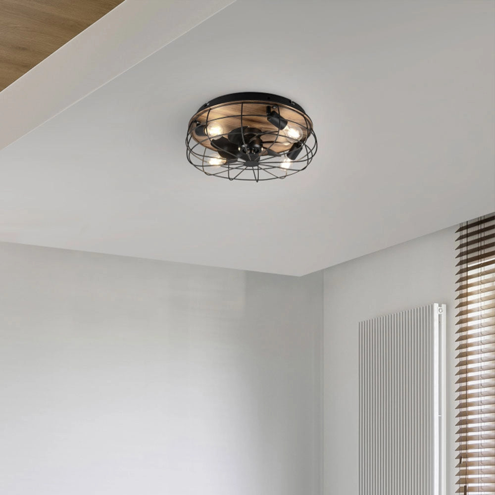 Ventilatore Plafoniera a Soffitto Trondheim Base Effetto Legno
