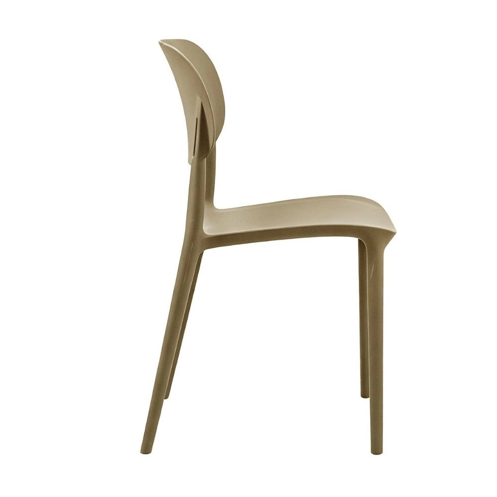 Set 4 Sedia in Polipropilene Loop Impilabili Tortora – Design Moderno e Leggero