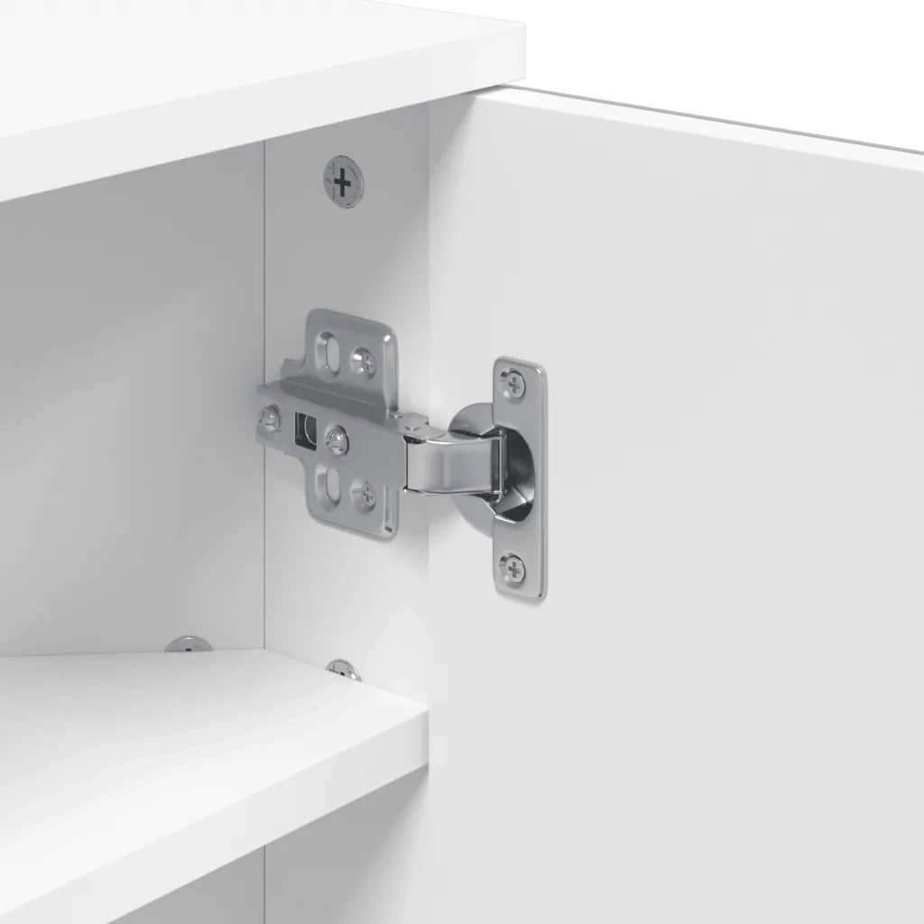Armadietto Angolare con Specchio da Bagno-Mobiletto a specchio Bianco 30x24x60 cm