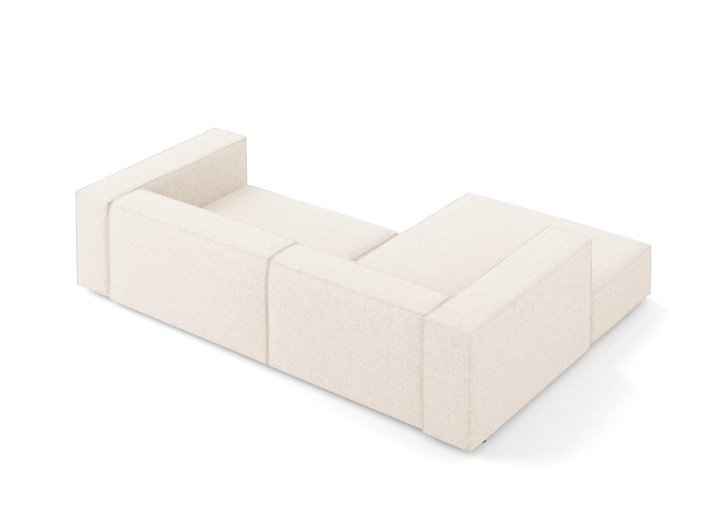 Cosmopolitan Design - Divano angolare sinistro "Arendal" 3 posti in ciniglia beige chiaro 