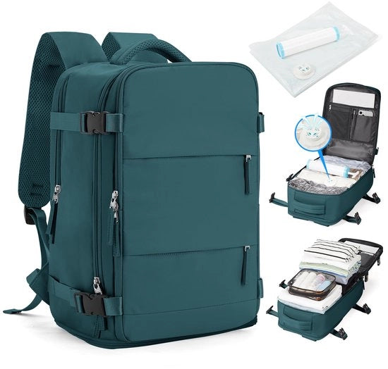 Borsa a vuoto per viaggiatore donna, zaino a vuoto con sistema di vuoto per viaggi, zaino a vuoto per viaggi con pompa impermeabile per uomo
