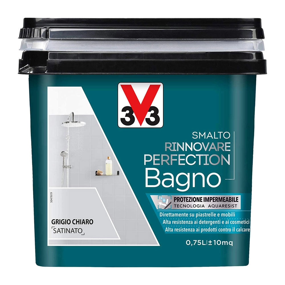 V33 Smalto Rinnovare Perfection Bagno Muri Piastrelle Mobili Reistente Acqua Colore: Grigio Chiaro Satinato