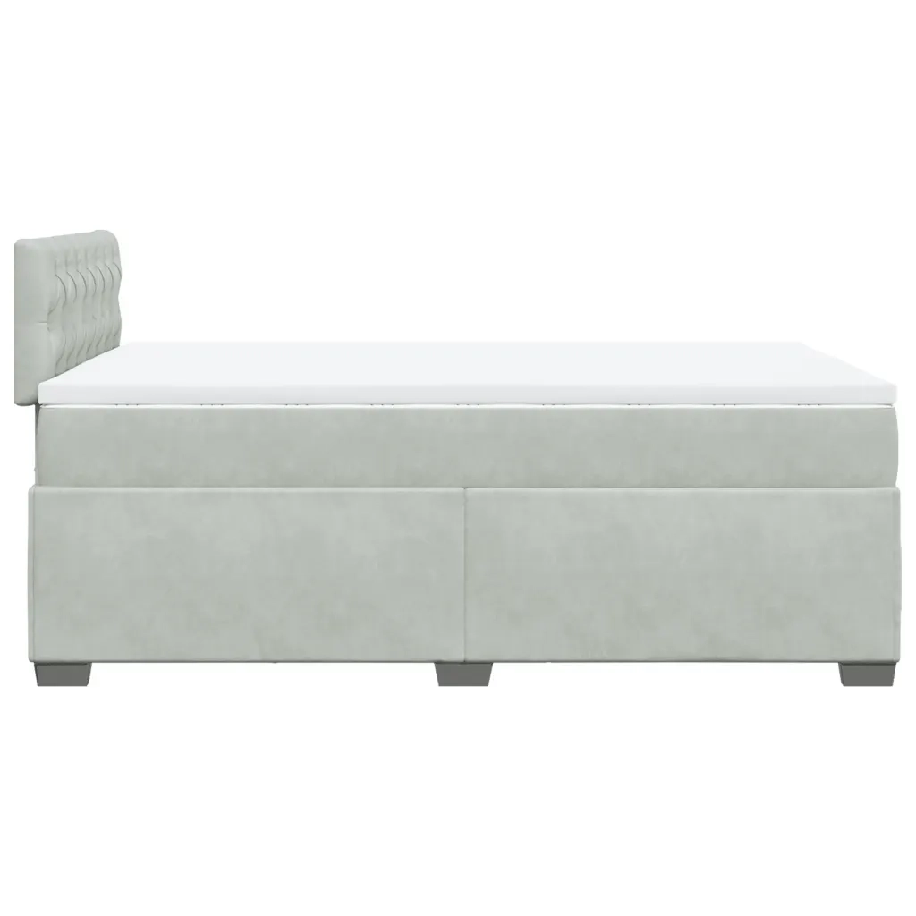 Giroletto a Molle con Materasso Grigio Chiaro 120x190cm Velluto 3286264