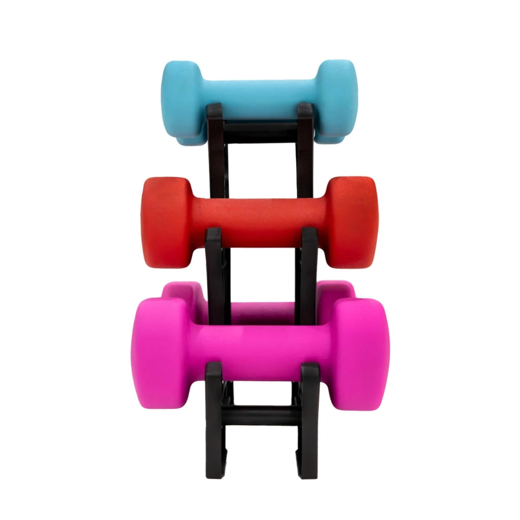 Body Revolution Set 6 Manubri Neoprene 12kg 1kg 2kg 3kg con Supporto