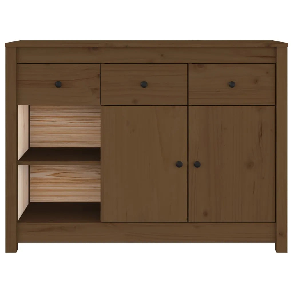 Credenza Marrone Ambrato 100x35x74 cm in Legno Massello di Pino 814557