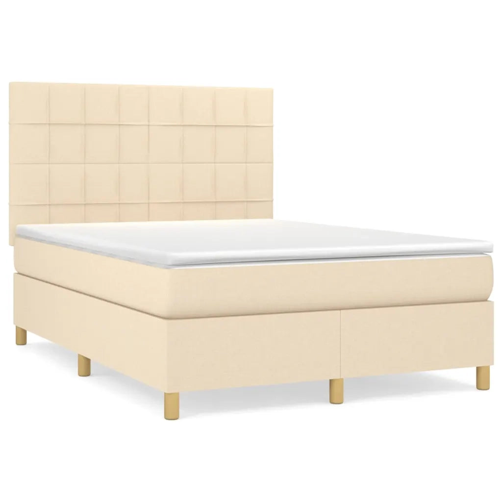Giroletto a Molle con Materasso Crema 140x200 cm in Tessuto cod mxl 58545