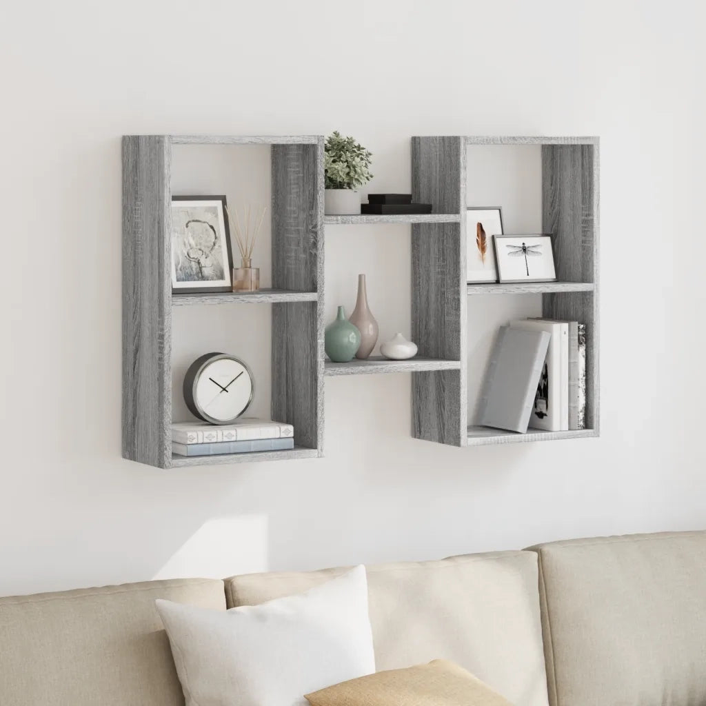 Mensola a Muro Grigio Sonoma 96x18x60 cm in Truciolato 853232