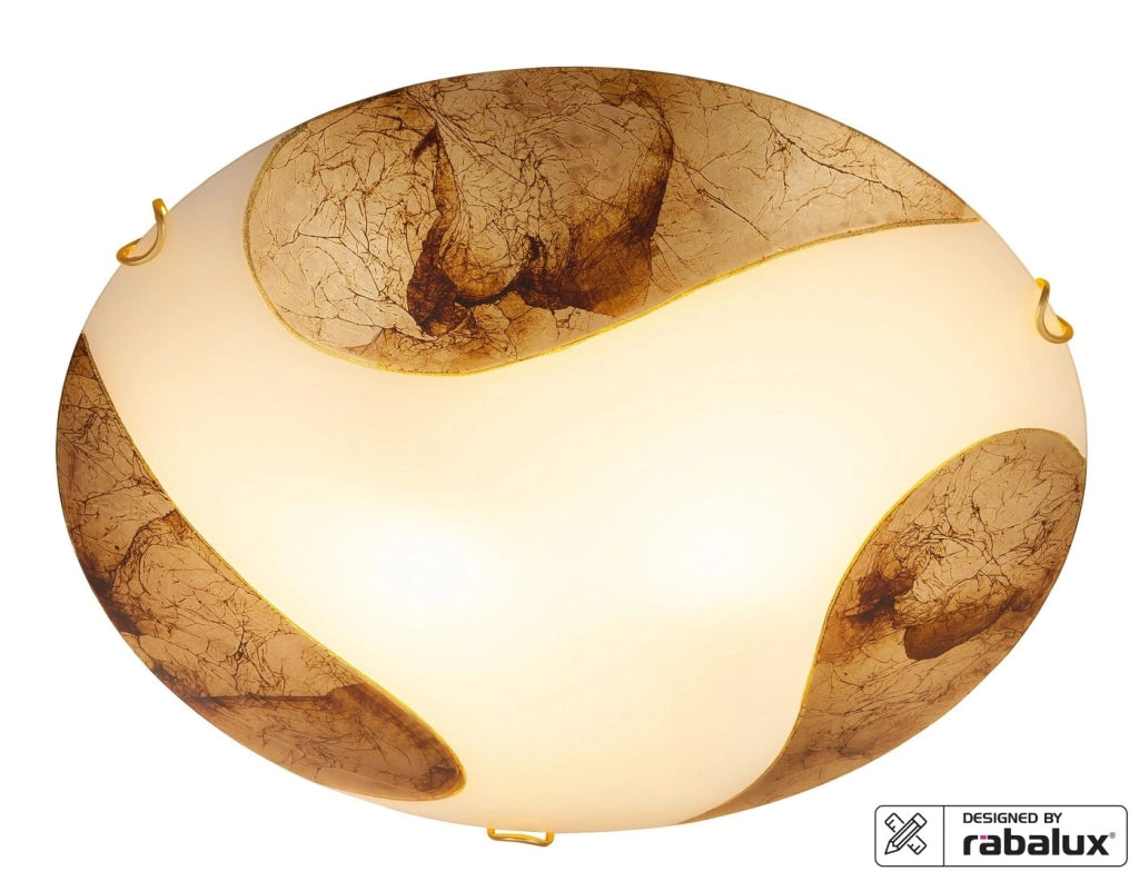 Plafoniera Rabalux Art Gold vetro bianca oro 40 cm 2xE27