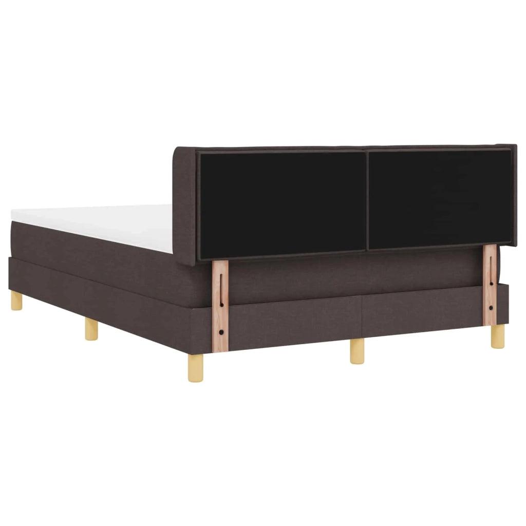 Letto a molle con materasso Marrone Scuro 200 x 140 cm Tessuto 3341233