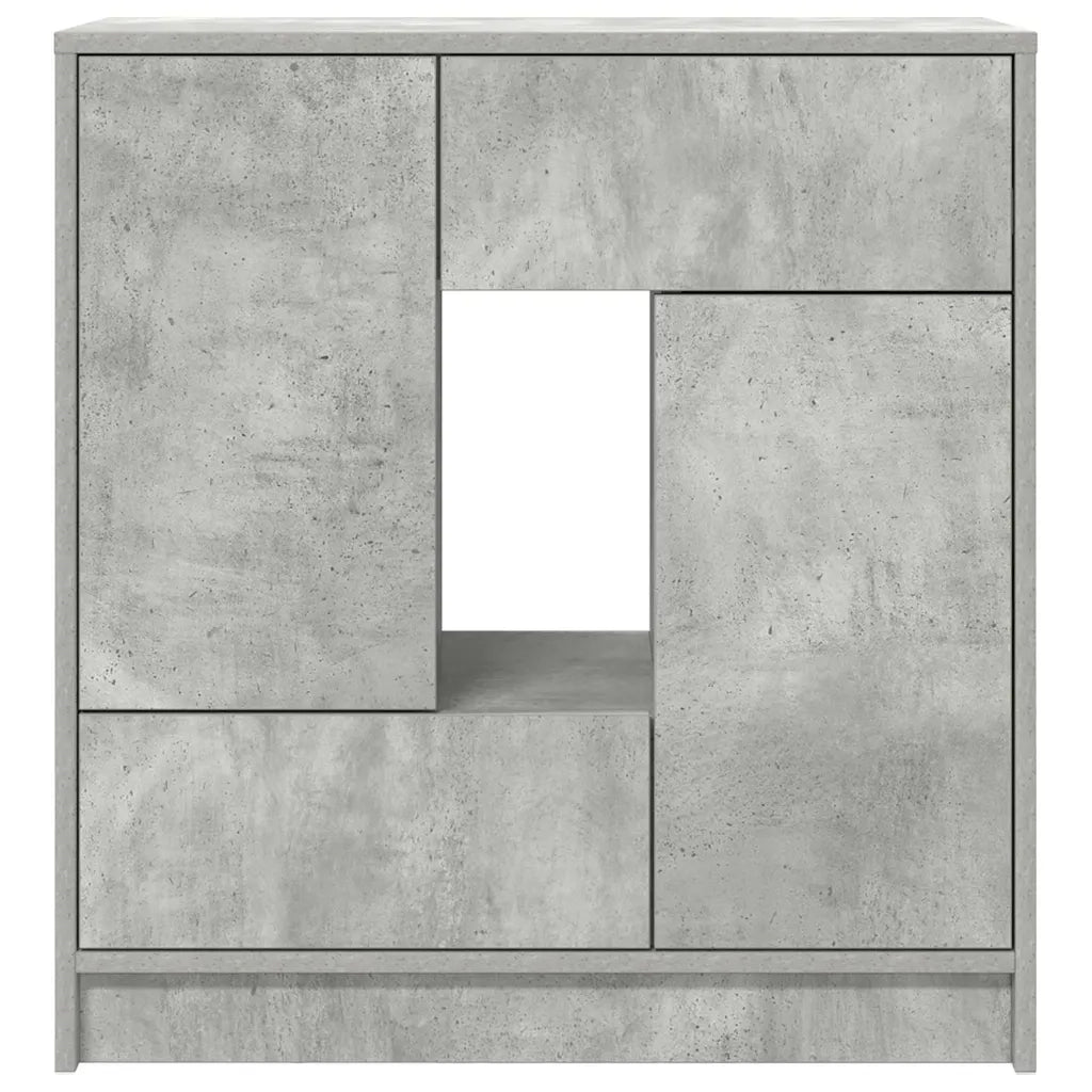 Credenza con Cassetti e Ante Grigio Cemento 70,5x34x74,5 cm 861844
