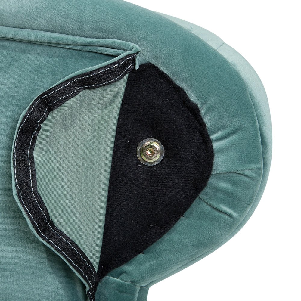 Chaise longue Verde Menta Velluto versione sinistra Abbottonato