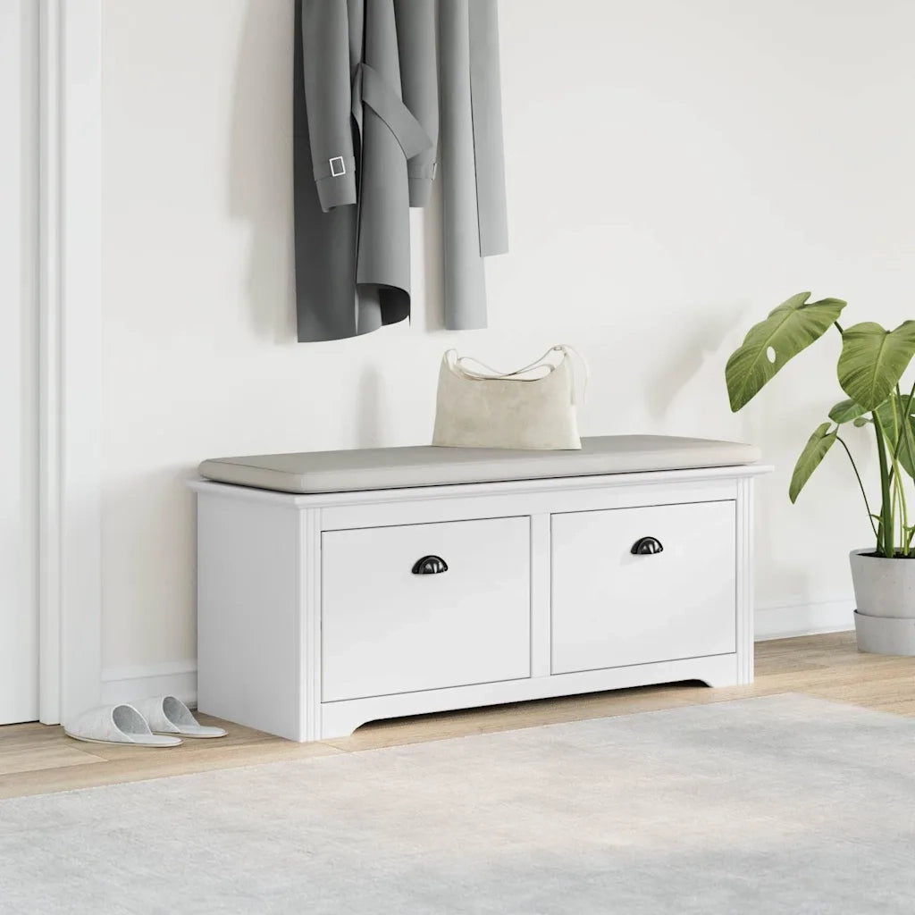 Panca da Ingresso BODO Bianca 114x40x45 cm 4016869