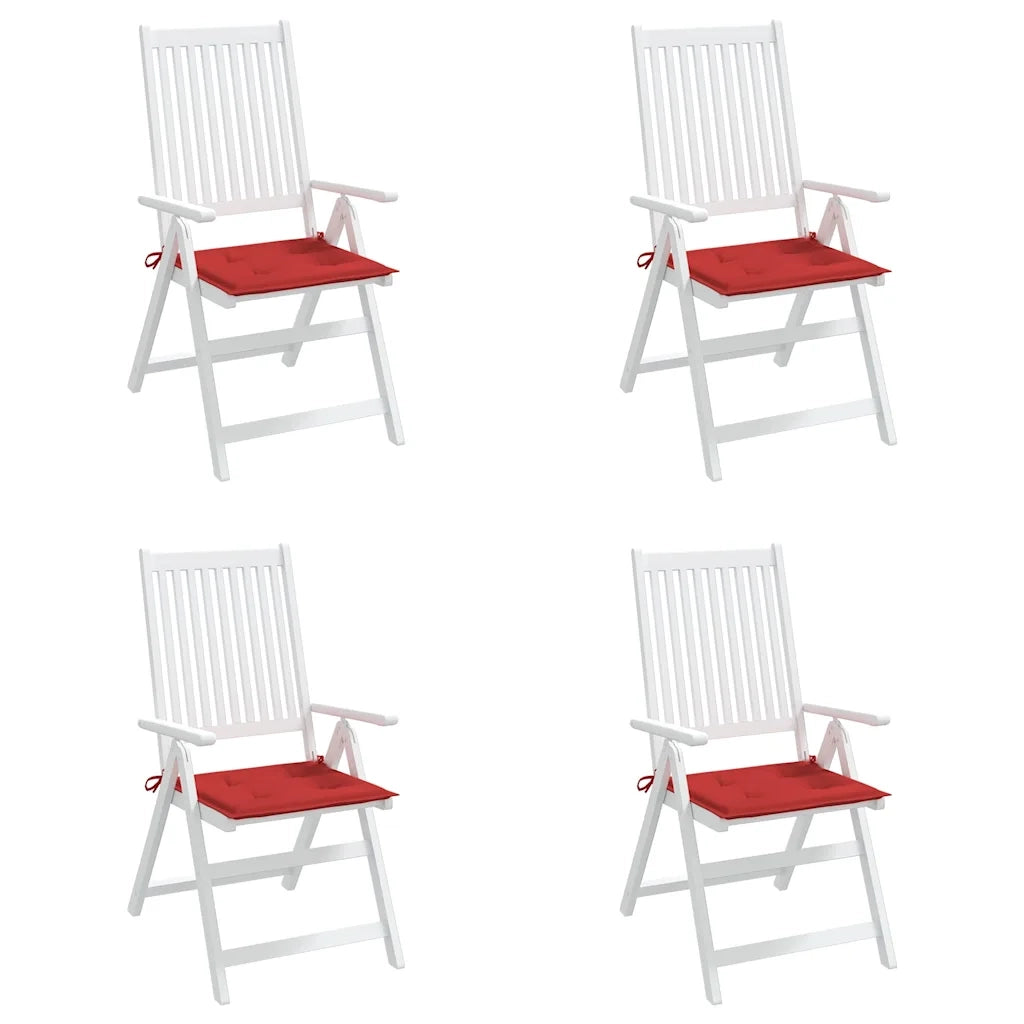 Cuscini per Sedia 4 pz Rossi 40x40x4 cm in Tessuto Oxford