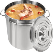 Grande pentola da cucina da 50 litri in acciaio inossidabile - pentola a soffietto con coperchio e ideale per goulash e campeggio