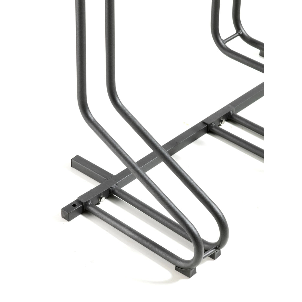 Andrys Rastrelliera Bici 3 Posti con Cartello PVC Nero Zincato Verniciato