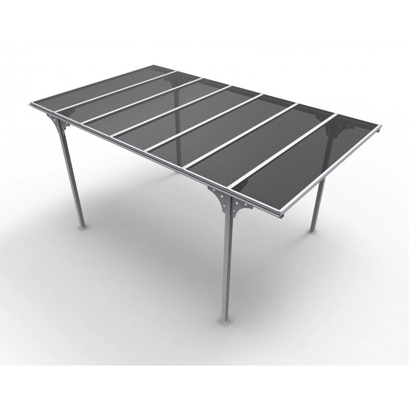 Tettoia auto da giardino in alluminio 294x500 cm – pergola, copertura auto carport con tetto piano policarbonato 6 mm – grigio antracite – CAR3050ALTPT Foresta