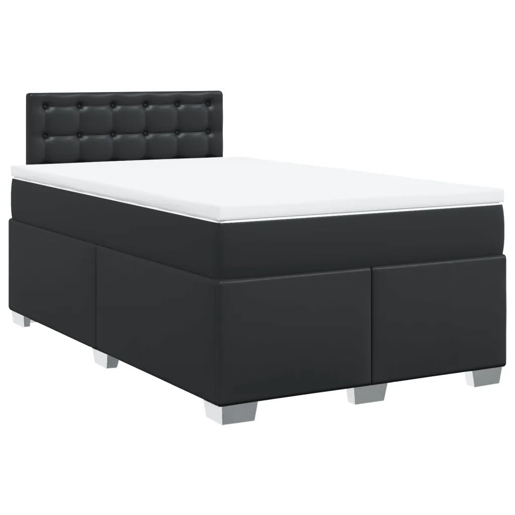 Giroletto a Molle con Materasso Nero 120x190 cm in Similpelle