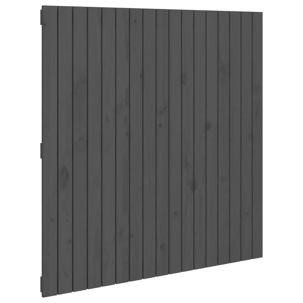 Testiera da Parete Grigia 108x3x110cm in Legno Massello di Pino 824925